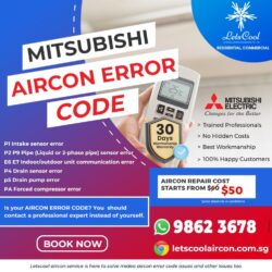 mitsubishi aircon error code.