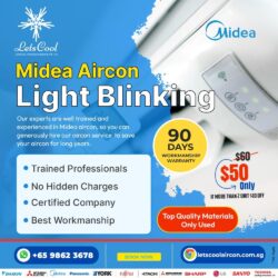 midea aircon light blinking