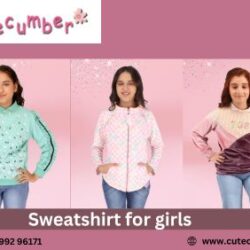 Sweatshirt for Girls: CuteCumber’s Casual Collor Blocked Full-Sleeve Style