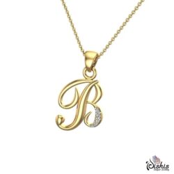 Aalis Initial Diamond Pendant by Dishis Designer Jewellery