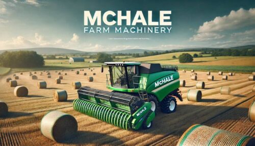 DALL·E 2025-03-28 17.37.22 - A promotional image featuring a modern green McHale round baler operating in a large farm field, producing hay bales. The scene has a clear blue sky a-min DALL·E 2025-03-28 17.37.22 - A promotional image featuring a modern green McHale round baler operating in a large farm field, producing hay bales. The scene has a clear blue sky a-min