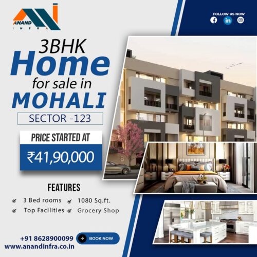 3 BHK Flats for sale in Mohali-Anand infra 3 BHK Flats for sale in Mohali-Anand infra