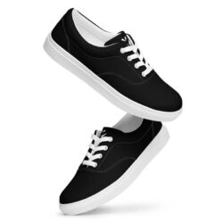 Men's Canvas Shoes _ Black Lace-Up Canvas Trainers _ Fabtas