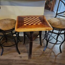 Chess End Table _ Live Edge Epoxy Wood Table – Empty Barrel