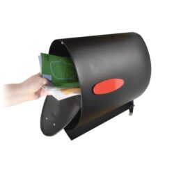 SPA-M001BLK Large Mailbox _ Stainless Steel Post Box with Bin – Spira Mailbox