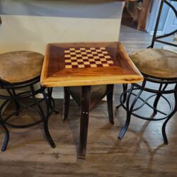 Luxury Epoxy Live Edge Chess Tables _ Handcrafted Live Edge Tables – Empty Barrel