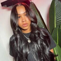 long wavy black hair wig