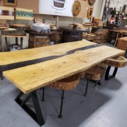 Epoxy River Conference Table _ Live Edge Tupelo – Empty Barrel