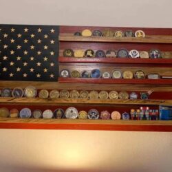 Wooden Flag Coin Holder _ Premium Challenge Coin Display Flag – Empty Barrel