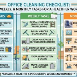 Office Cleaning Checklist- Daily, Weekly, and Monthly Tasks for a Healthier Workplace