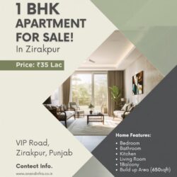 1 BHK Flats For sale in Zirakpur anandinfra.co.in 654