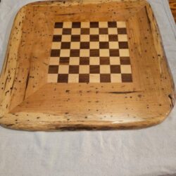 Premium Handmade Chess Board _ Solid Hickory Hardwood – Empty Barrel