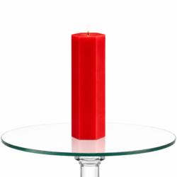 Hexagonal Scented Pillar Candle Red